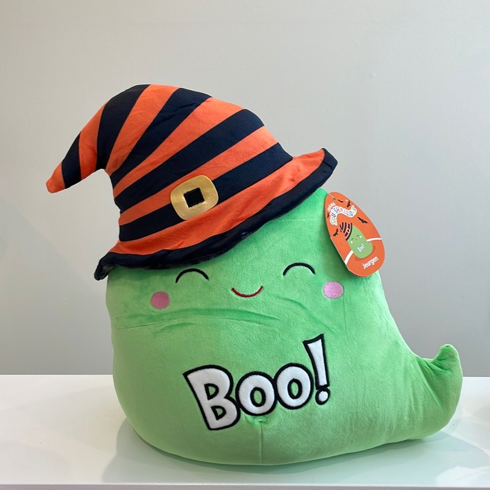 NWT 12” Jeurgen the Green Ghost with Witch Hat Halloween Squishmallow